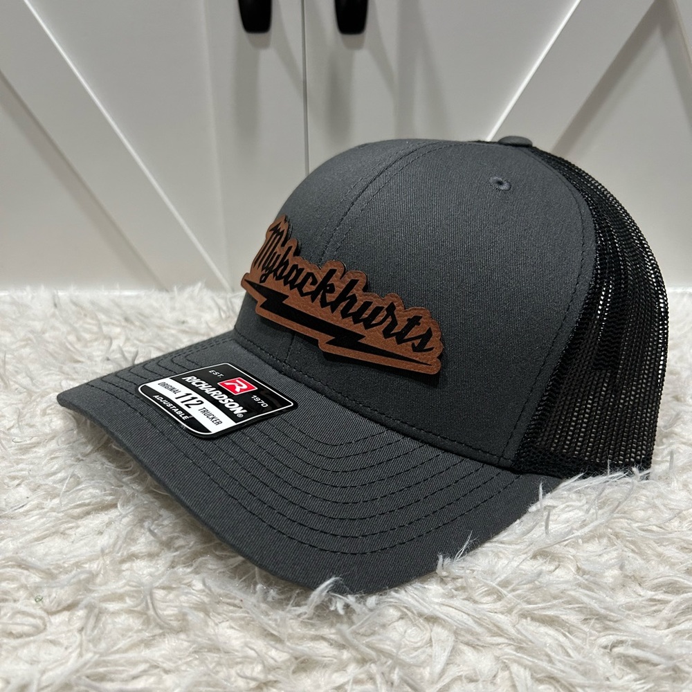 My Back Hurts Laser Engraved Trucker Richardson 112 Hat.